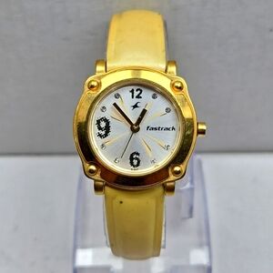 Womens Vintage Fastrack Titan Gold Tone Yellow 6027YEC India Watch New Battery